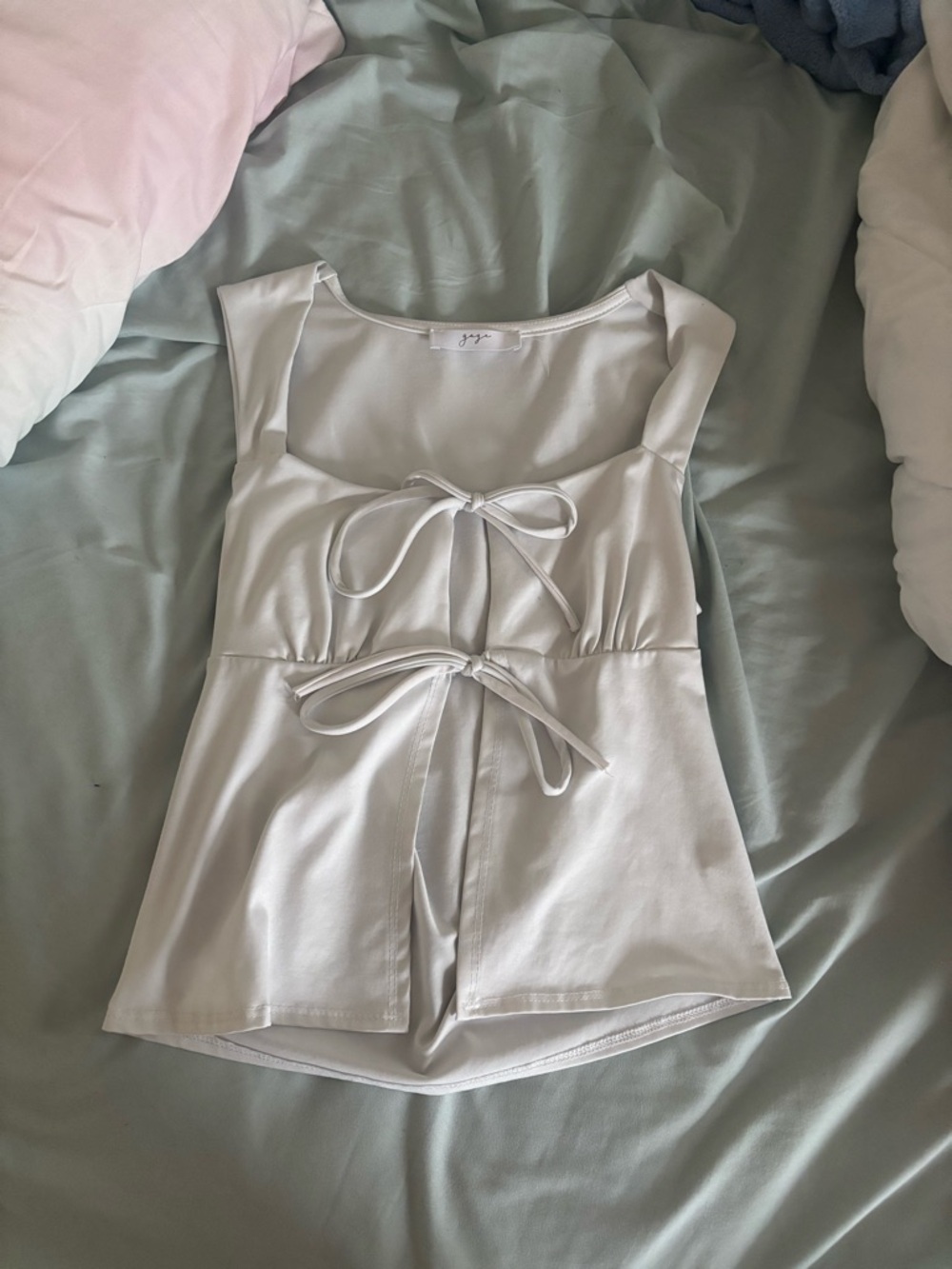White Tie-Front Tank Top